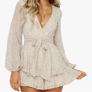Tan Polka Dot Romper